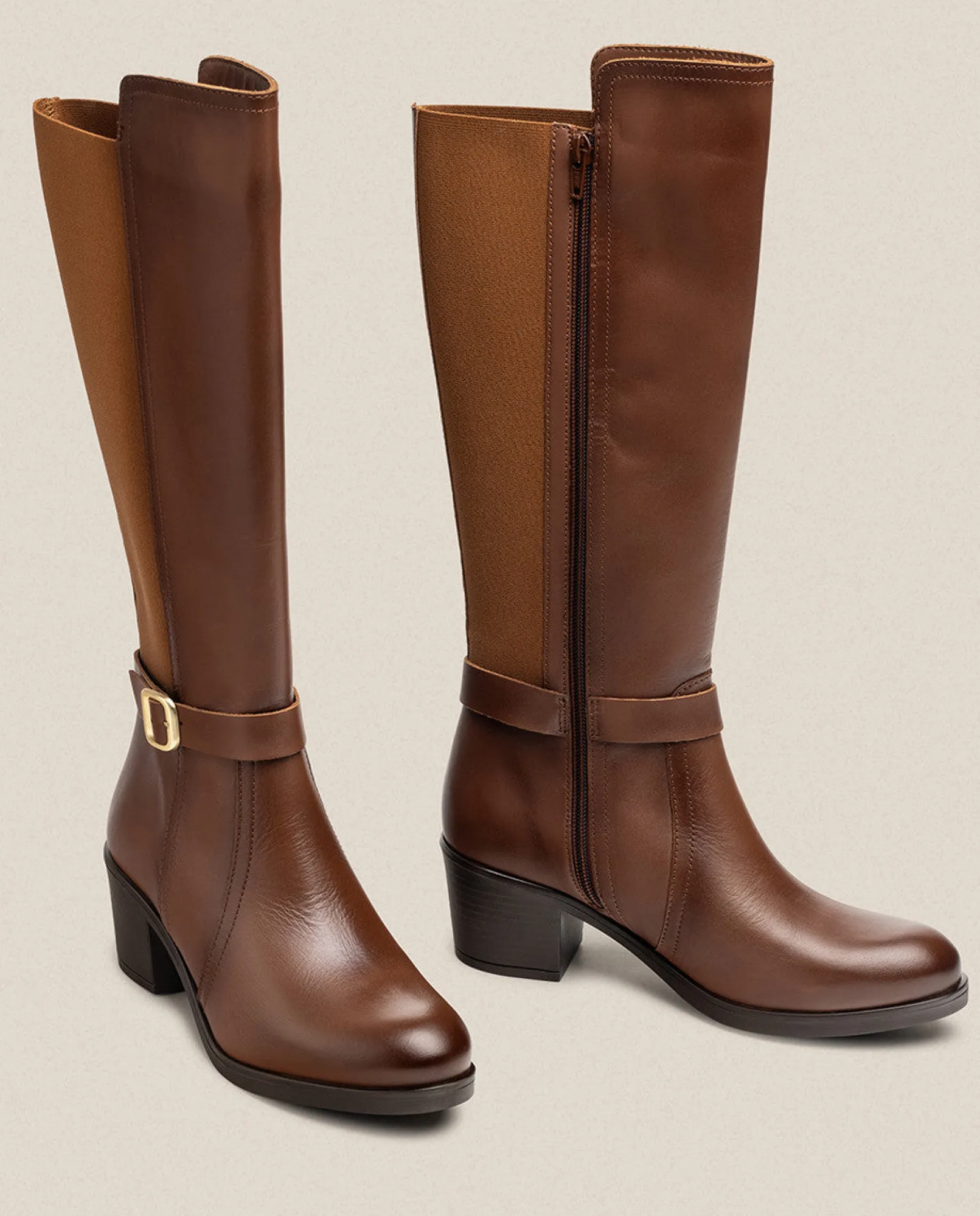 Mujer Yokono Botas|Bota De Tacón LILLE-015 Marrón