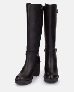 Mujer Yokono Botas|Bota De Tacón PILSEN-001 NEGRO
