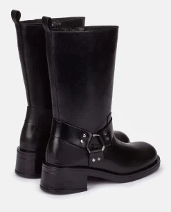 Mujer Yokono Botines|Botas|Bota Plana SPA-003 NEGRO