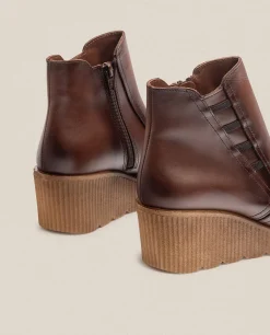 Mujer Yokono Botines|Botín De Cuña MADONA-006 Marrón