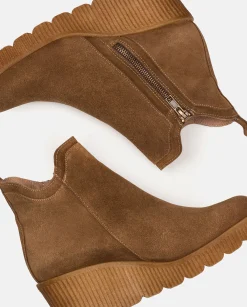 Mujer Yokono Botines|Botín De Cuña MADONA-002 MARRON