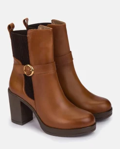 Mujer Yokono Botines|Botín De Tacón PILSEN-003 CUERO