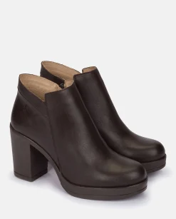 Mujer Yokono Botines|Botín De Tacón PILSEN-004 MARRON