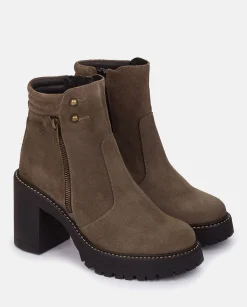 Mujer Yokono Botines|Botín De Tacón TUNA-002 MARRON