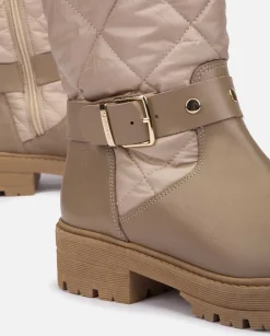 Mujer Yokono Botines|Botín Plano BERNA-003 Beige