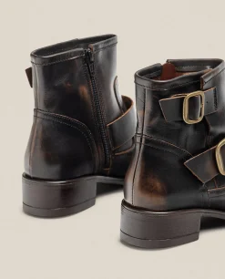 Mujer Yokono Botines|Botín Plano MONS-006 Marrón
