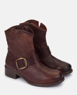 Mujer Yokono Botines|Botín Plano MONS-001 MARRON