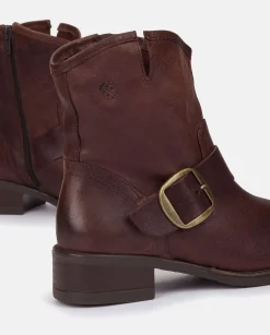 Mujer Yokono Botines|Botín Plano MONS-001 MARRON