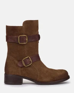 Mujer Yokono Botines|Botín Plano MONS-003 MARRON