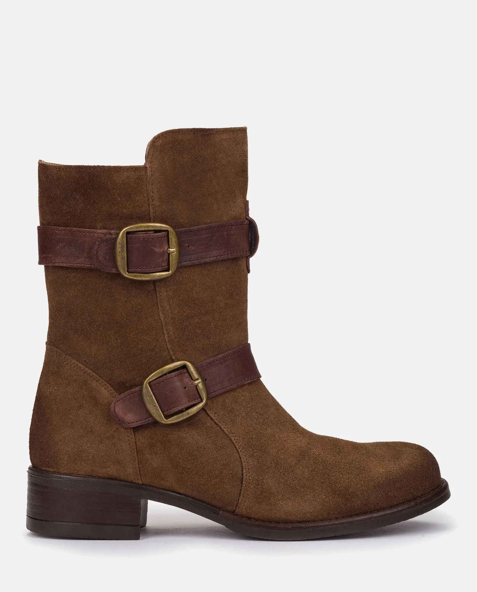 Mujer Yokono Botines|Botín Plano MONS-003 MARRON