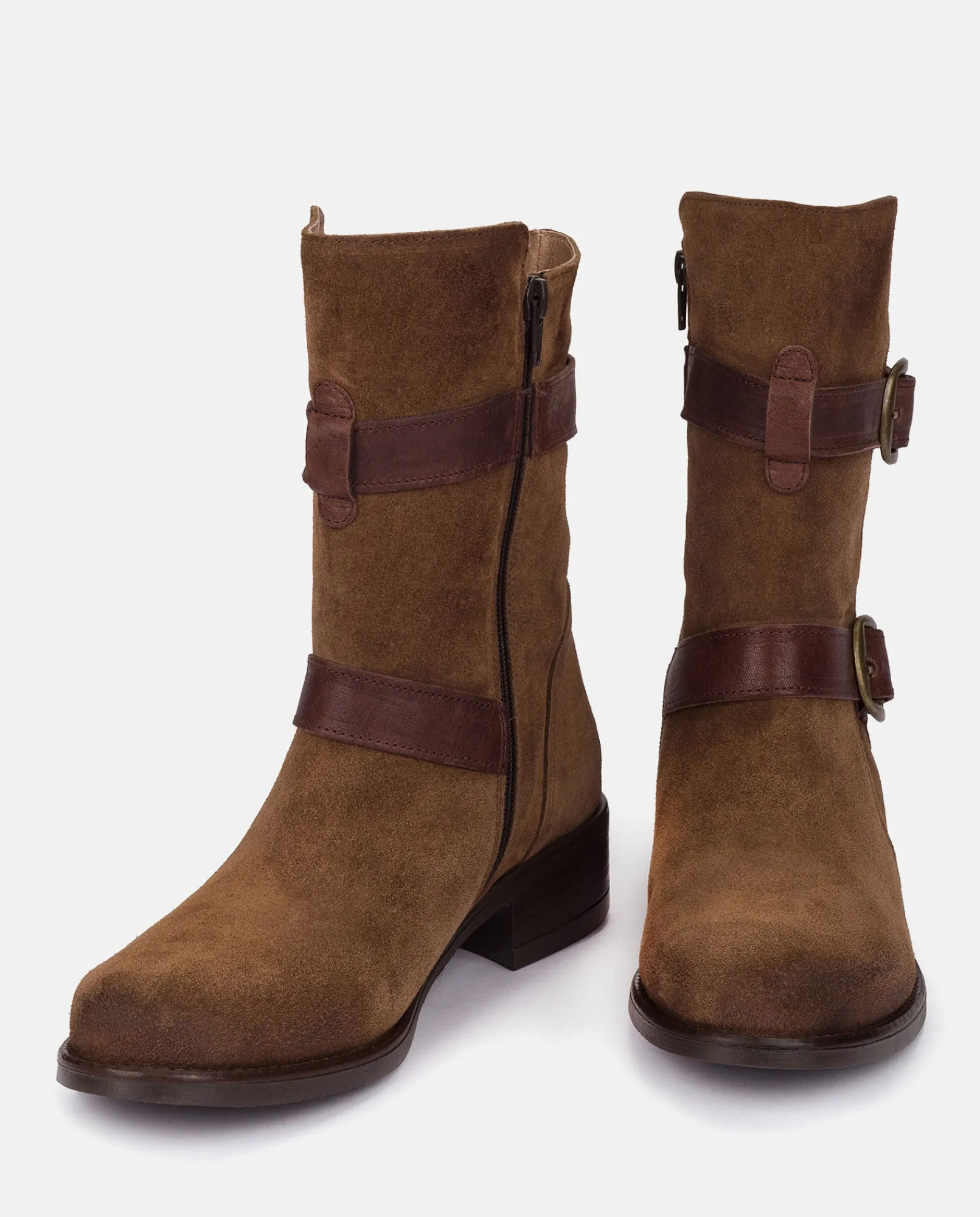 Mujer Yokono Botines|Botín Plano MONS-003 MARRON