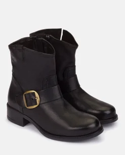 Mujer Yokono Botines|Botín Plano MONS-001 NEGRO