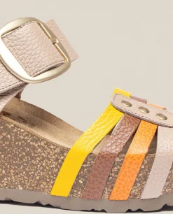 Mujer Yokono Sandalias De Cuña|Sandalia Cuña Bari 304 Beige