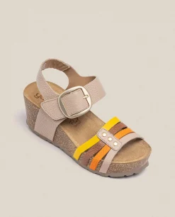 Mujer Yokono Sandalias De Cuña|Sandalia Cuña Bari 304 Beige