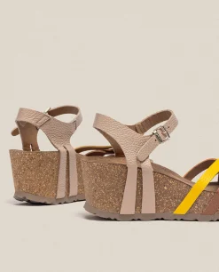 Mujer Yokono Sandalias De Cuña|Sandalia Cuña Bari 302 Beige