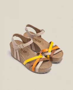 Mujer Yokono Sandalias De Cuña|Sandalia Cuña Bari 302 Beige