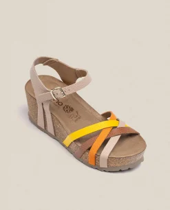 Mujer Yokono Sandalias De Cuña|Sandalia Cuña Bari 302 Beige
