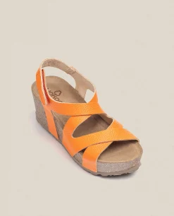 Mujer Yokono Sandalias De Cuña|Sandalia Cuña Bari 303 Naranja