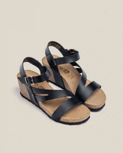 Mujer Yokono Sandalias De Cuña|Sandalia Cuña Cadiz 302 Negro