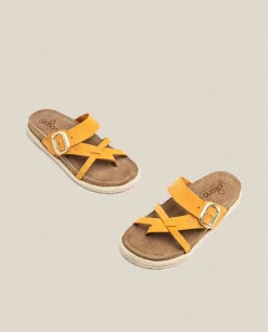 Mujer Yokono Sandalias De Plataforma|Sandalias Planas|Sandalia Plana Arena 003 Naranja