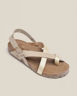 Mujer Yokono Sandalias Planas|Sandalia Plana Jerba 718 Dorado