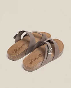 Mujer Yokono Sandalias Planas|Sandalia Plana Jerba 091 Marrón