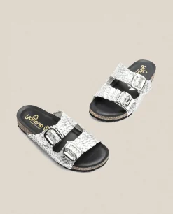 Mujer Yokono Sandalias Planas|Sandalia Plana Jerba 143 Plata