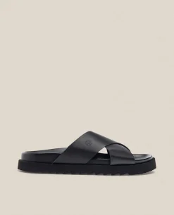 Hombre Yokono Sandalias|Sandalia Plana Man 003 Negro