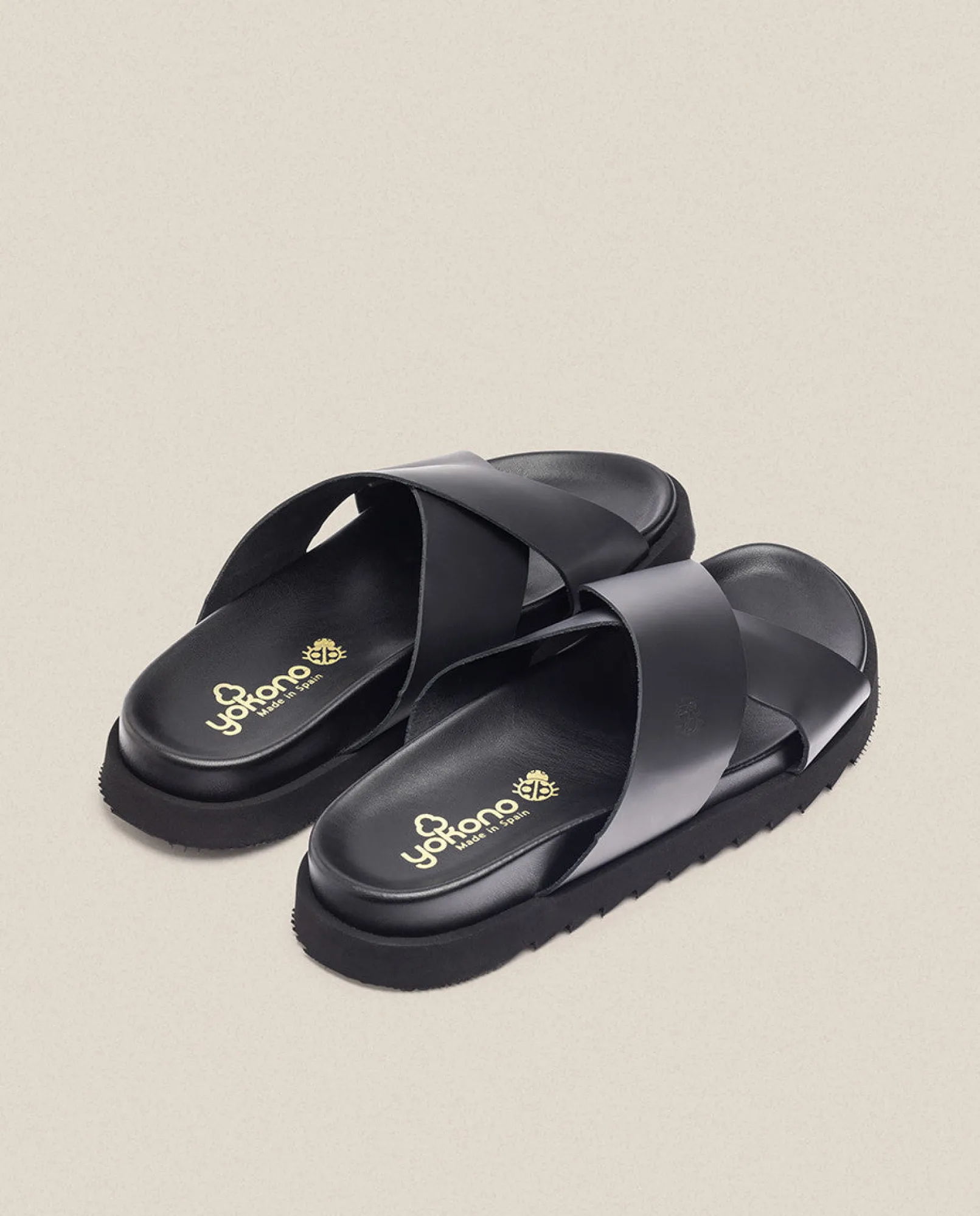 Hombre Yokono Sandalias|Sandalia Plana Man 003 Negro