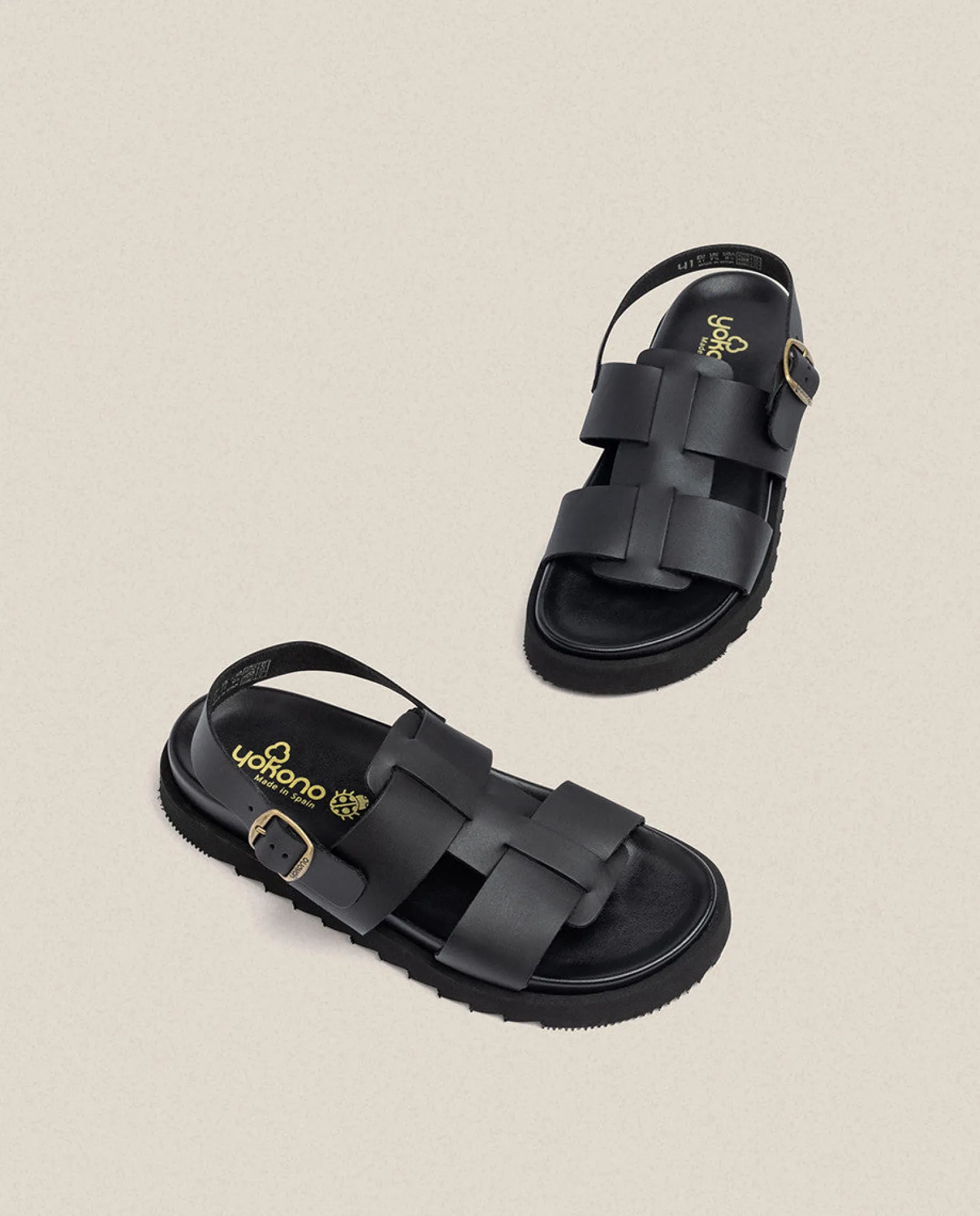 Hombre Yokono Sandalias|Sandalia Plana Man 002 Negro