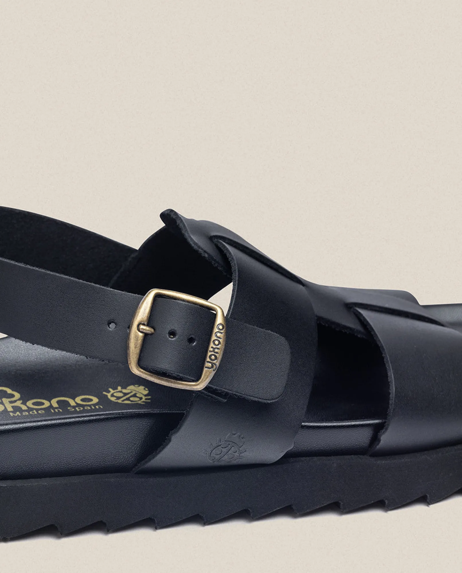 Hombre Yokono Sandalias|Sandalia Plana Man 002 Negro