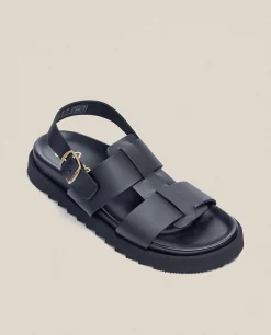 Hombre Yokono Sandalias|Sandalia Plana Man 002 Negro