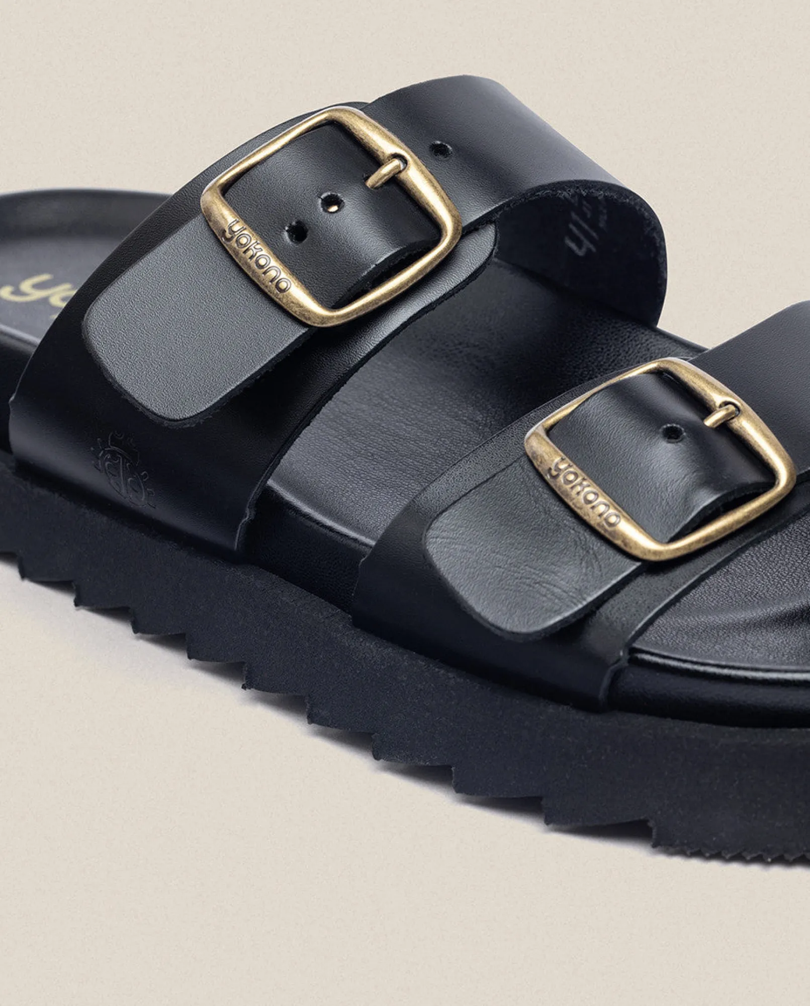Hombre Yokono Sandalias|Sandalia Plana Man 001 Negro