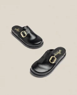 Mujer Yokono Zuecos|Sandalias De Plataforma|Zapato De Plataforma TUNEZ-599 Negro