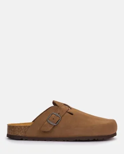 Mujer Yokono Zuecos|Sandalias Planas|Zapato Plano ZUECO-599 Marrón