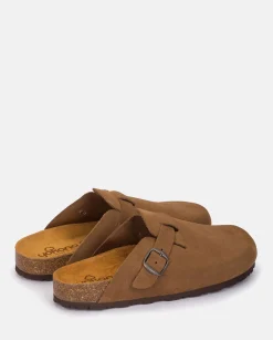 Mujer Yokono Zuecos|Sandalias Planas|Zapato Plano ZUECO-599 Marrón