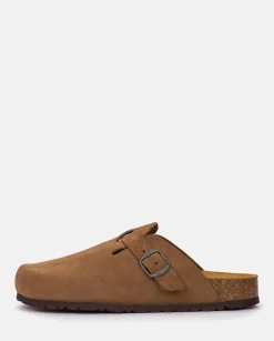 Mujer Yokono Zuecos|Sandalias Planas|Zapato Plano ZUECO-599 Marrón