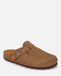Mujer Yokono Zuecos|Sandalias Planas|Zapato Plano ZUECO-599 Marrón